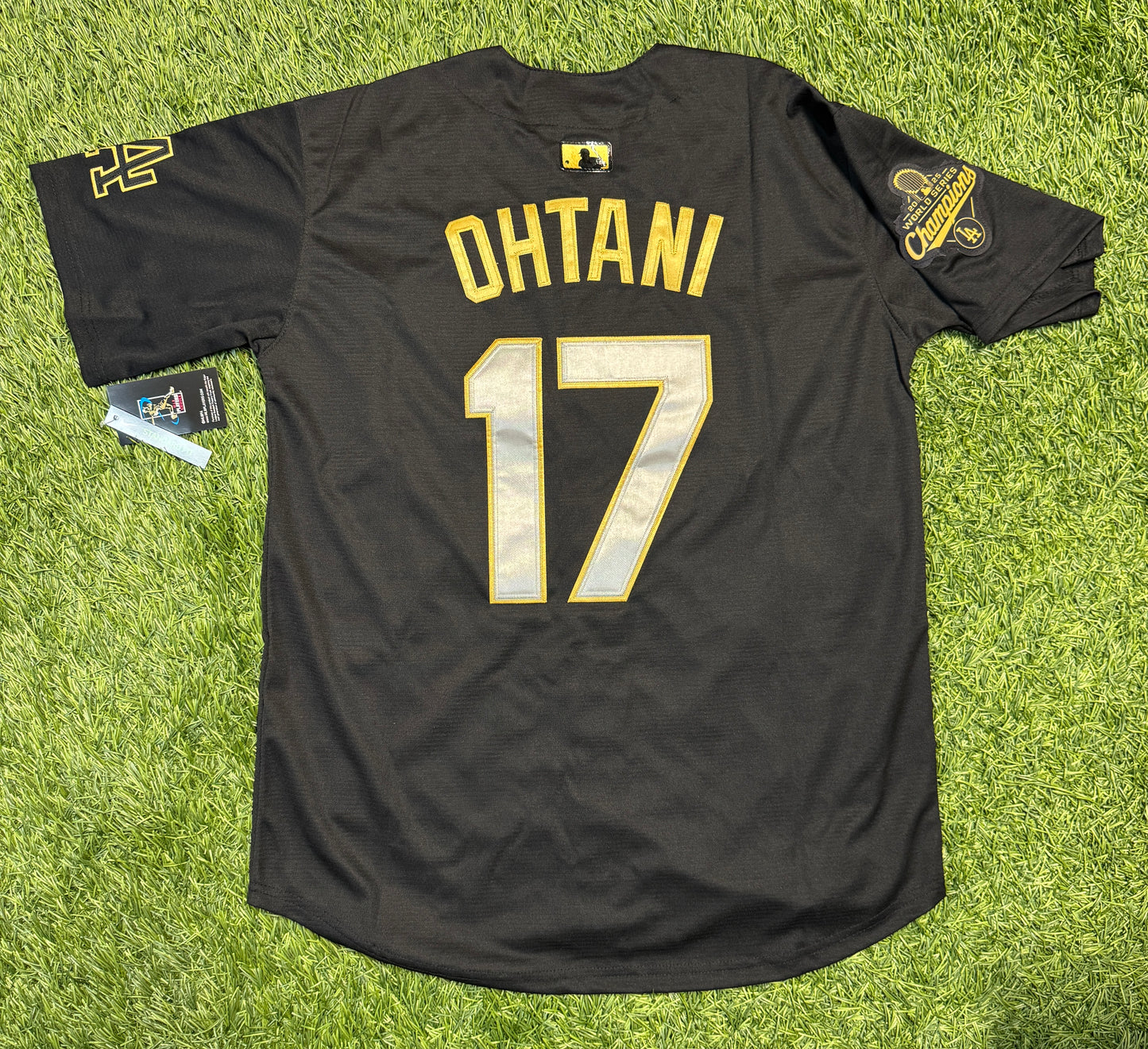 Shohei Ohtani Dodgers Jersey - Black and Gold with 2025 champions patch