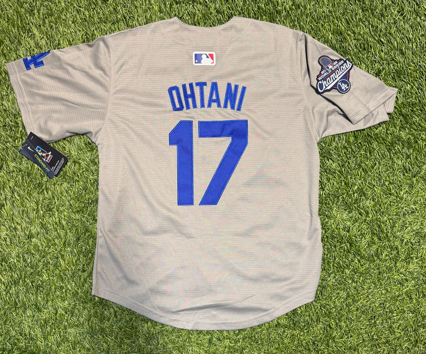 Shohei Ohtani Dodgers Jerseys - 2025 Champions Patch - Gray
