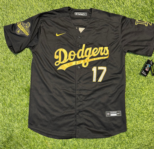 Shohei Ohtani Dodgers Jersey - Black and Gold with 2025 champions patch