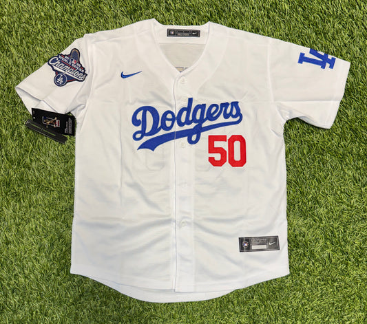 Mookie Betts Dodgers Jersey - 2025 Champions Patch - White