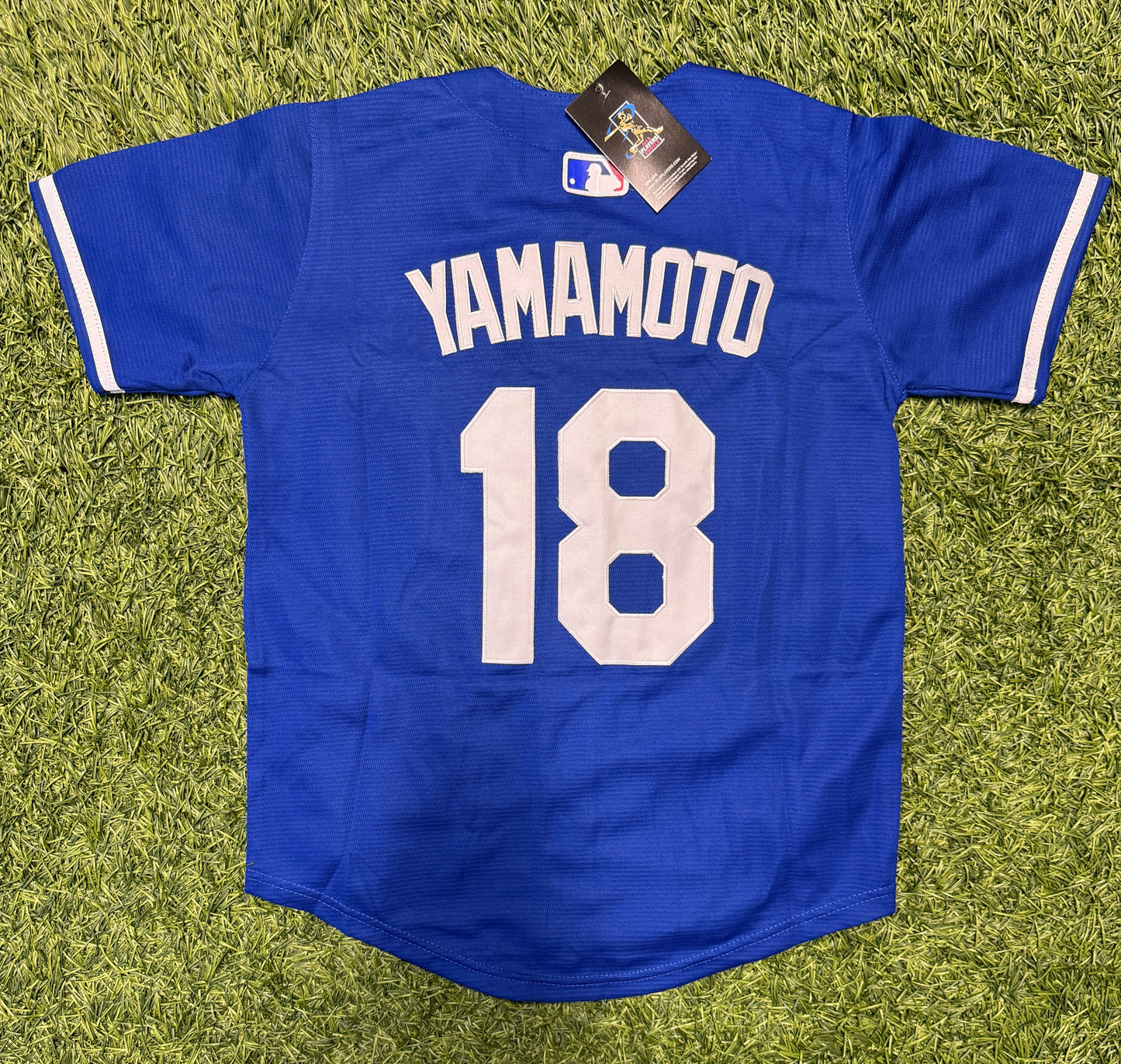 Dodgers Yoshinobu Yamamoto #18 Alternate Blue Jersey – Youth